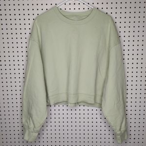 Girlfriend Collective Sweatshirt XXXL Crew Cropped Long Sleeve Pastel Mint *FLAW